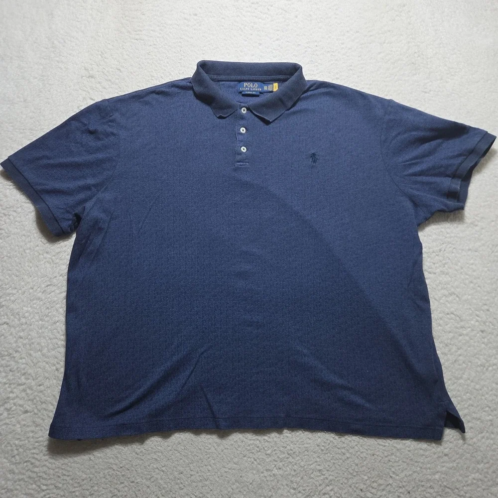 Polo Ralph Lauren Polo Shirt Men's XXL Classic Fit Blue Short Sleeve AOP